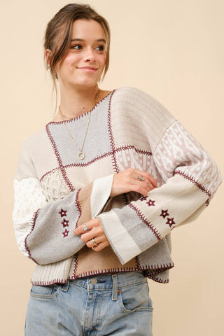 Meant To Be Stitchwork Sweater