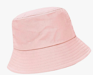 Pink bucket hat on a white background