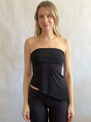 Black Asymmetrical Tube Top