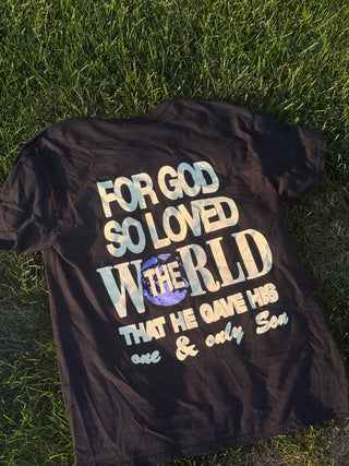 "For God So Loved The World" Black Tee