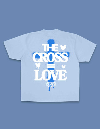 "The Cross = Love" Tee || Sky Blue