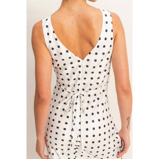Polka Dot Sleeveless Maxi Dress