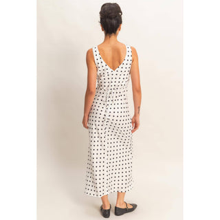 Polka Dot Sleeveless Maxi Dress
